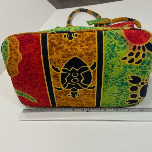 Colorful Fish-Patterned Tote Bag wooden fish.Beach bag. Turtles. Purse. Used - Picture 10 of 11